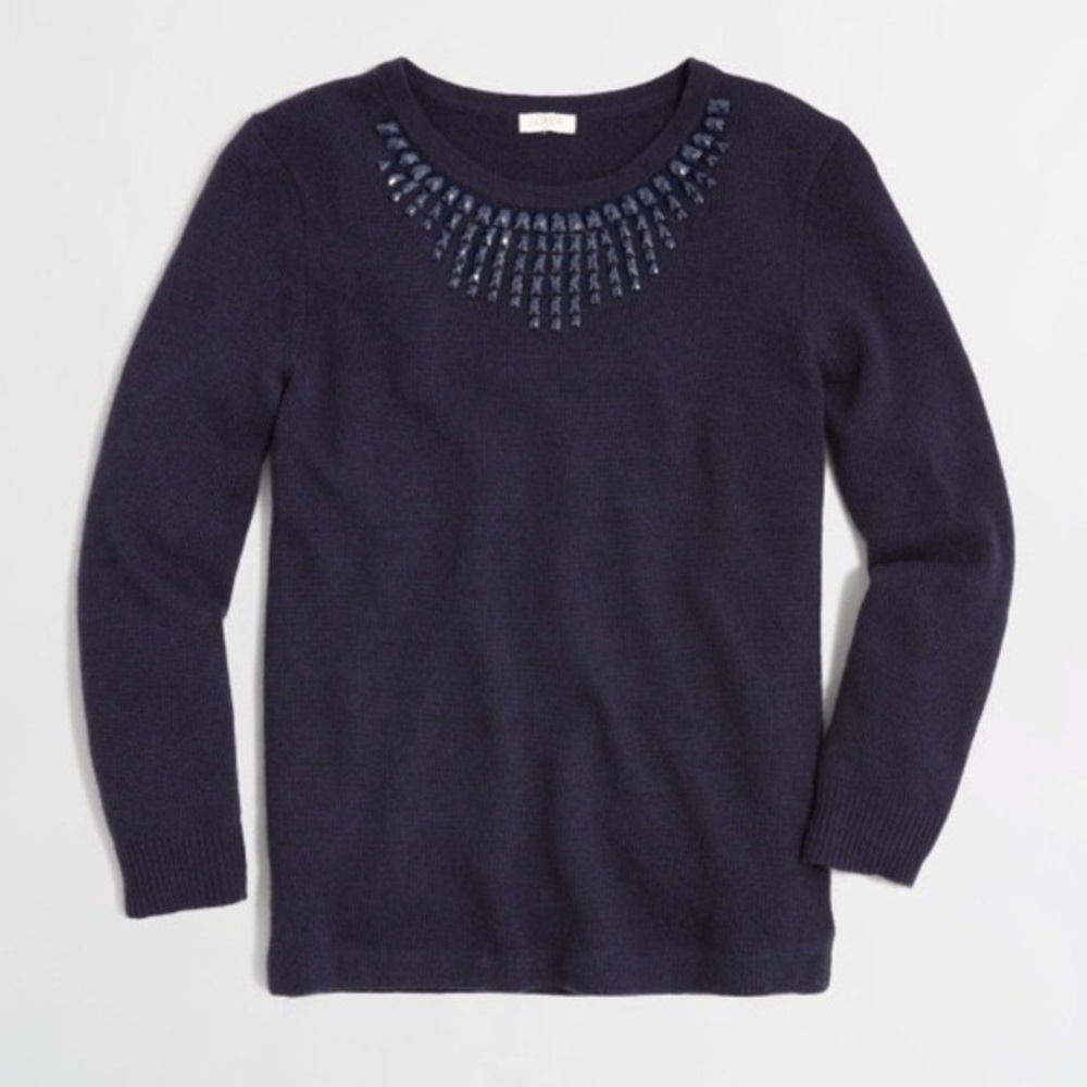 J.Crew Gemstone Collar Wool Sweater